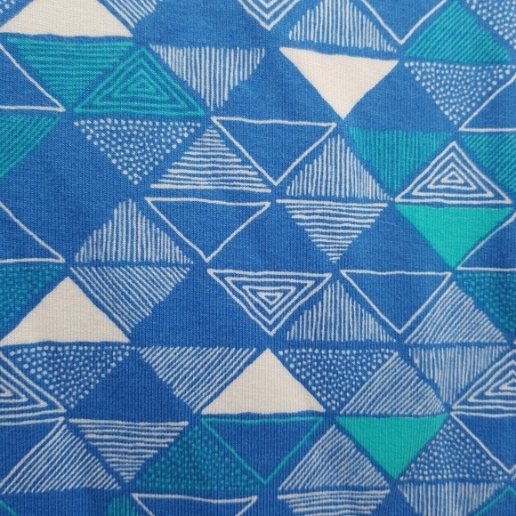 Hatley womens dress size Large 3/4 sleeves blue, teal & white diamond de… - Picture 3 of 5